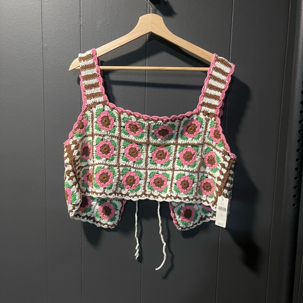 Maeve Multicolor Crochet Crop Top